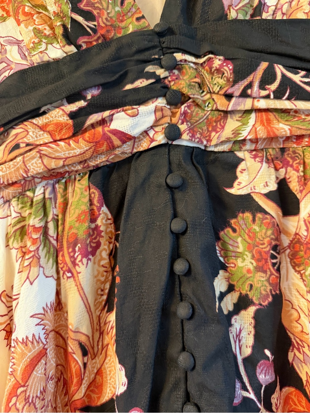 Anthropologie Cream and Black Floral Maxi Dress - Picture 11 of 15